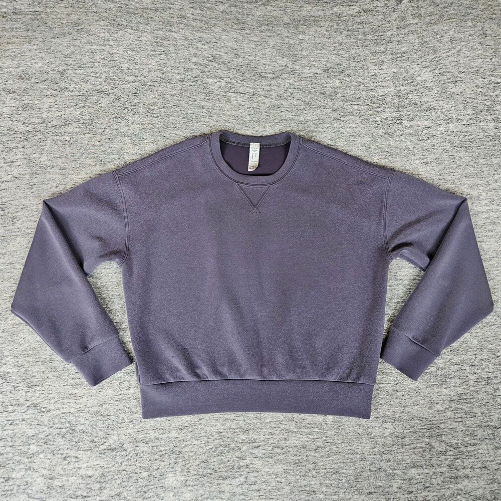 Spanx Air Essentials Womens Crewneck Pullover Top Gray Size XS Super Soft Preppy